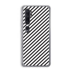 Strepen zwart-wit: Xiaomi Mi Note 10 Transparant Hoesje