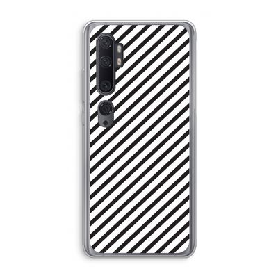 Strepen zwart-wit: Xiaomi Mi Note 10 Transparant Hoesje