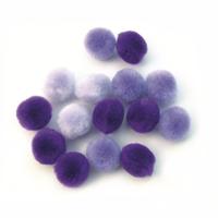 Rayher knutsel pompons - 60x - paars - 15 mm - Hobby en knutselen