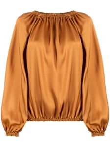 Blanca Vita blouse froncée à fini satiné - Marron