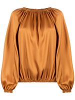 Blanca Vita blouse froncée à fini satiné - Marron