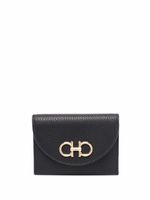 Ferragamo porte-cartes en cuir à plaque logo - Noir