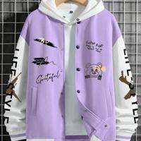 Bon&Bon Men's Cartoon Bear Print Bomber Jacket | Black Casual Coat Multicolor-2 / M