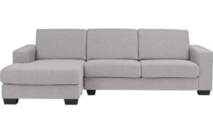 Goossens Hoekbank N-joy Divana Met Chaise Longue grijs, stof, 2-zits, stijlvol landelijk met chaise longue links