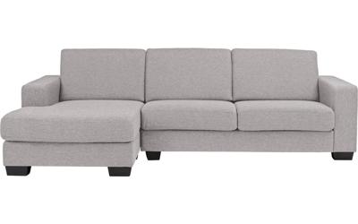 Goossens Hoekbank N-joy Divana Met Chaise Longue grijs, stof, 2-zits, stijlvol landelijk met chaise longue links