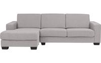 Goossens Hoekbank N-joy Divana Met Chaise Longue grijs, stof, 2-zits, stijlvol landelijk met chaise longue links