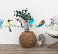 Vogel muursticker exotische vogels rand