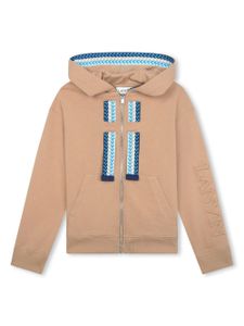 Lanvin Enfant cardigan en coton à chevron appliqué - Tons neutres