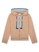 Lanvin Enfant chevron-appliqué cotton cardigan - Tons neutres - thumbnail