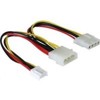 Delock 82111 voedingskabel Molex 4-pins male naar Molex 4-pins female + 4-pins floppy - thumbnail