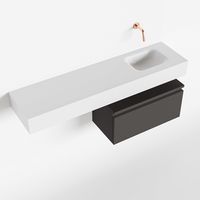 Toiletmeubel Mondiaz Andor | 120 cm | Meubelkleur Dark grey | Lex vrijhangend wastafel Talc Rechts | Zonder kraangat