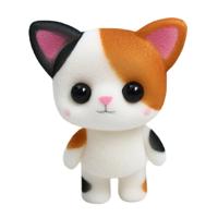 Beetje schattig PVC massaal dieren lapjeskat Dolls creatieve cadeau kinderen speelgoed grootte: 5.5*3.5*6.5cm(White)
