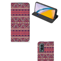 OnePlus Nord 2 5G Hoesje met Magneet Aztec Paars - thumbnail