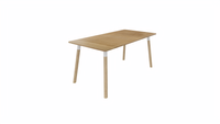 Tafel 8711 recht - 140 x 80 cm. - Wit - Toscaans noten - Beuken naturel