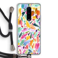Watercolor Brushstrokes: OnePlus 8 Transparant Hoesje met koord