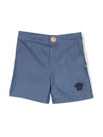 Versace Kids short en chambray à broderie Medusa - Bleu