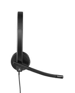 Logitech H570e On Ear headset Computer Kabel Stereo Zwart Ruisonderdrukking (microfoon), Noise Cancelling Volumeregeling, Microfoon uitschakelbaar (mute)
