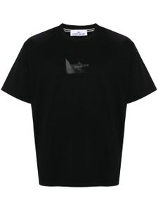 Stone Island t-shirt en coton à logo imprimé - Noir