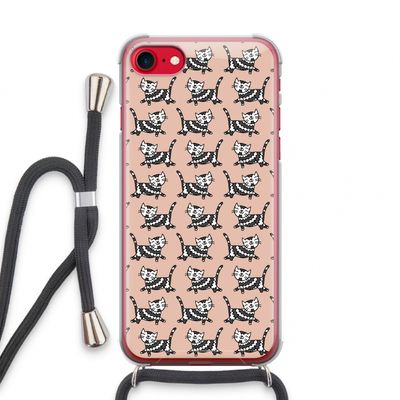 Zwarte poes: iPhone SE 2020 Transparant Hoesje met koord