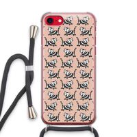 Zwarte poes: iPhone SE 2020 Transparant Hoesje met koord