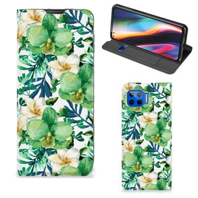 Motorola Moto G 5G Plus Smart Cover Orchidee Groen Motorola Moto G 5G Plus Smart Cover Orchidee Groen