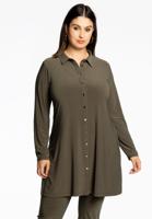 Yoek Blouse met gouden knoopjes | Groen | Maat 58/60