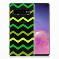 Samsung Galaxy S10 | TPU bumper | Zigzag Groen