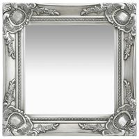 vidaXL Wandspiegel barok stijl 40x40 cm zilverkleurig - thumbnail