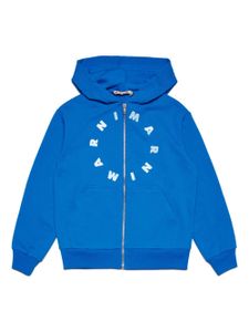 Marni Kids hoodie en coton à logo imprimé - Bleu