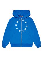 Marni Kids hoodie en coton à logo imprimé - Bleu