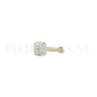 Neusstud goud 14 karaat zirkonia