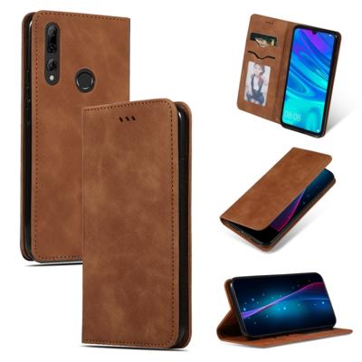 Retro huid voelen Business magnetische horizontale Flip lederen case voor Huawei P Smart 2019 & P Smart plus 2019 & mate 30 Lite (bruin)