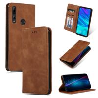 Retro huid voelen Business magnetische horizontale Flip lederen case voor Huawei P Smart 2019 & P Smart plus 2019 & mate 30 Lite (bruin)