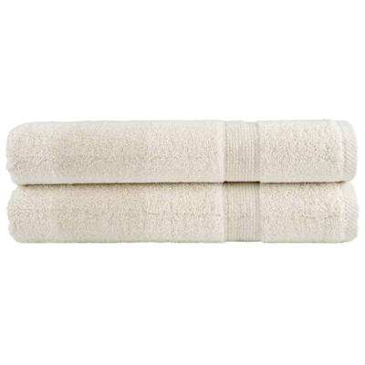 VidaXL Handdoeken solund 2 st 600 g/m² 100x200 cm crèmekleurig