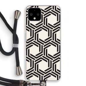 Geometrisch patroon: Pixel 4 Transparant Hoesje met koord