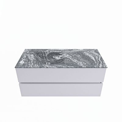 MONDIAZ VICA-DLUX 110cm badmeubel onderkast Cale 2 lades. Inbouw wastafel CLOUD links 1 kraangat, kleur Lava.