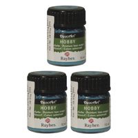 3x Turquoise acrylverf/allesverf potjes 15 ml hobby/knutsel