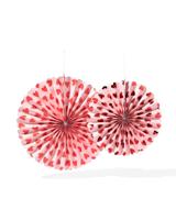 HEMA Waaiers hart roze - 2 stuks