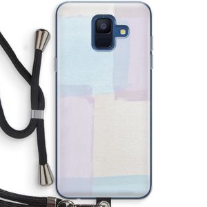 Square pastel: Samsung Galaxy A6 (2018) Transparant Hoesje met koord