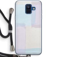 Square pastel: Samsung Galaxy A6 (2018) Transparant Hoesje met koord