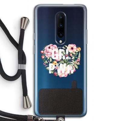 GRL PWR Flower: OnePlus 7 Pro Transparant Hoesje met koord