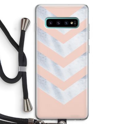 Marmeren pijlen: Samsung Galaxy S10 Plus Transparant Hoesje met koord