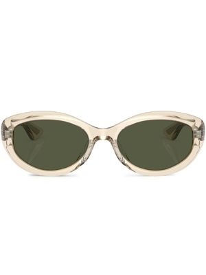 Oliver Peoples lunettes de soleil transparente à monture ronde - Jaune