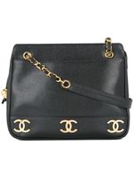 CHANEL Pre-Owned 1991-1994 logo chain shoulder bag - Noir