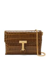 TOM FORD sac à bandoulière Monarch à effet peau de crocodile - Marron