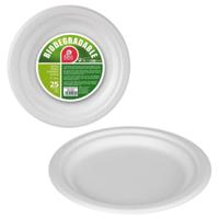 Bordenset Best Products Green Suikerriet Ø 17 cm Wit Biologisch Afbreekbaar Wegwerp 25 Stuks