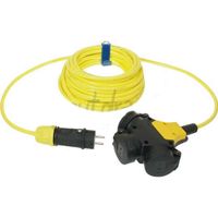 Verlengsnoer PUR kabel 3x2,5mm² 250V 16A 3-voudig 5M geel