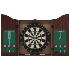 Dartbord professioneel met kast en 6 darts sisal