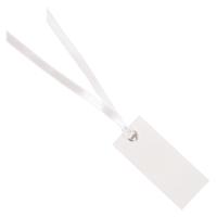 Santex Cadeaulabels met lintje - set 12x stuks - wit - 3 x 7 cm - naam tags
