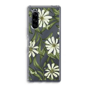 Wit bloemenpatroon: Sony Xperia 5 Transparant Hoesje